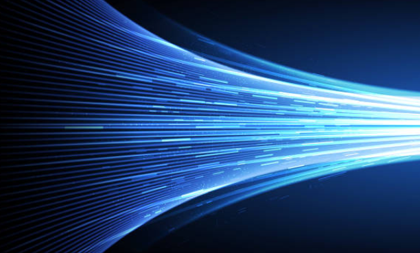 Illustration of submarine cables connecting to an island, or a modern data centre facility